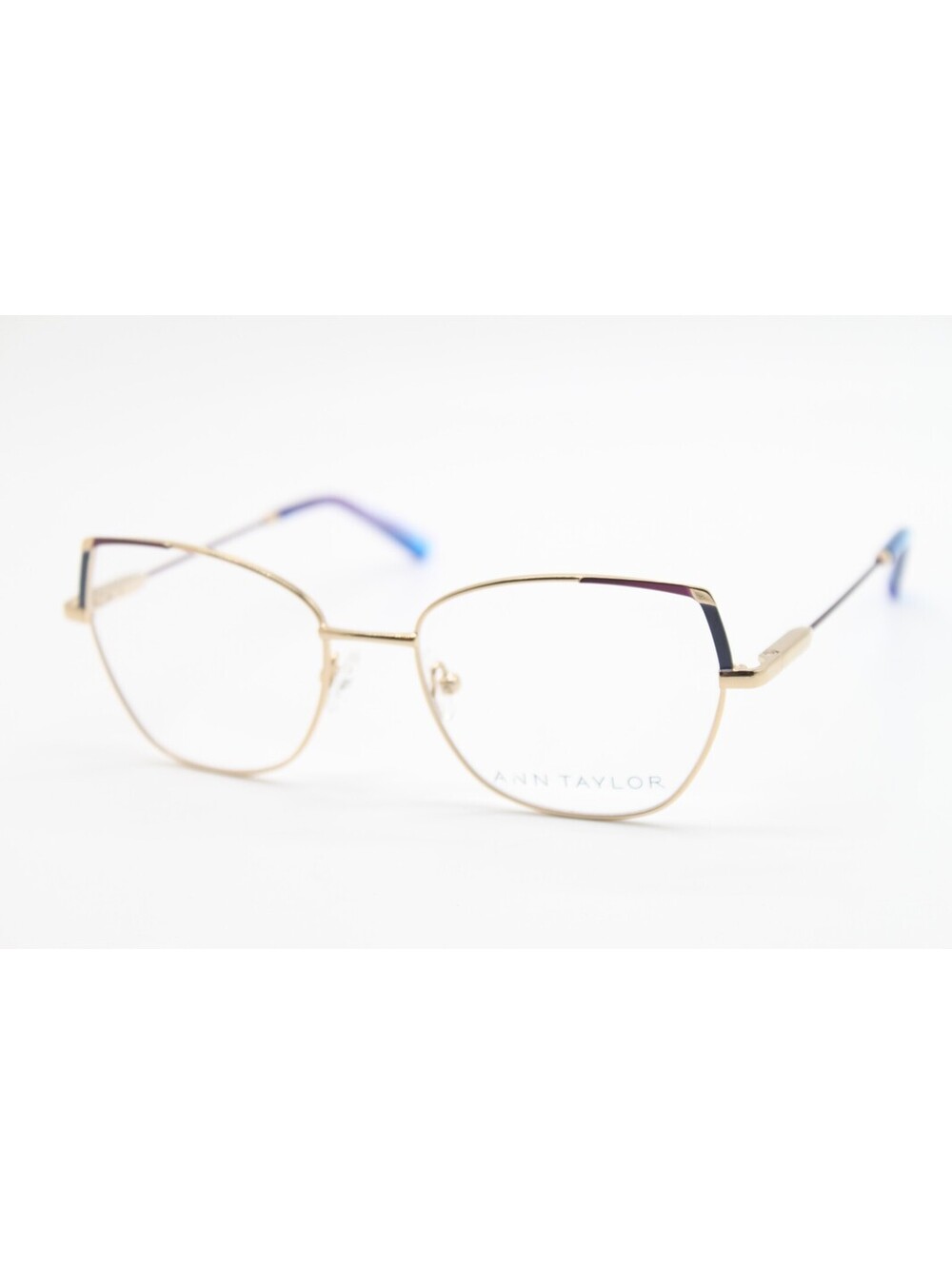 NEW ANN TAYLOR AT110 C01 GOLD BLUE AUTHENTIC EYEGLASSES 52-17